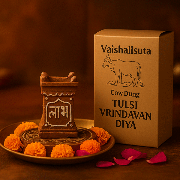 cow dung tulsi vrindavan diya